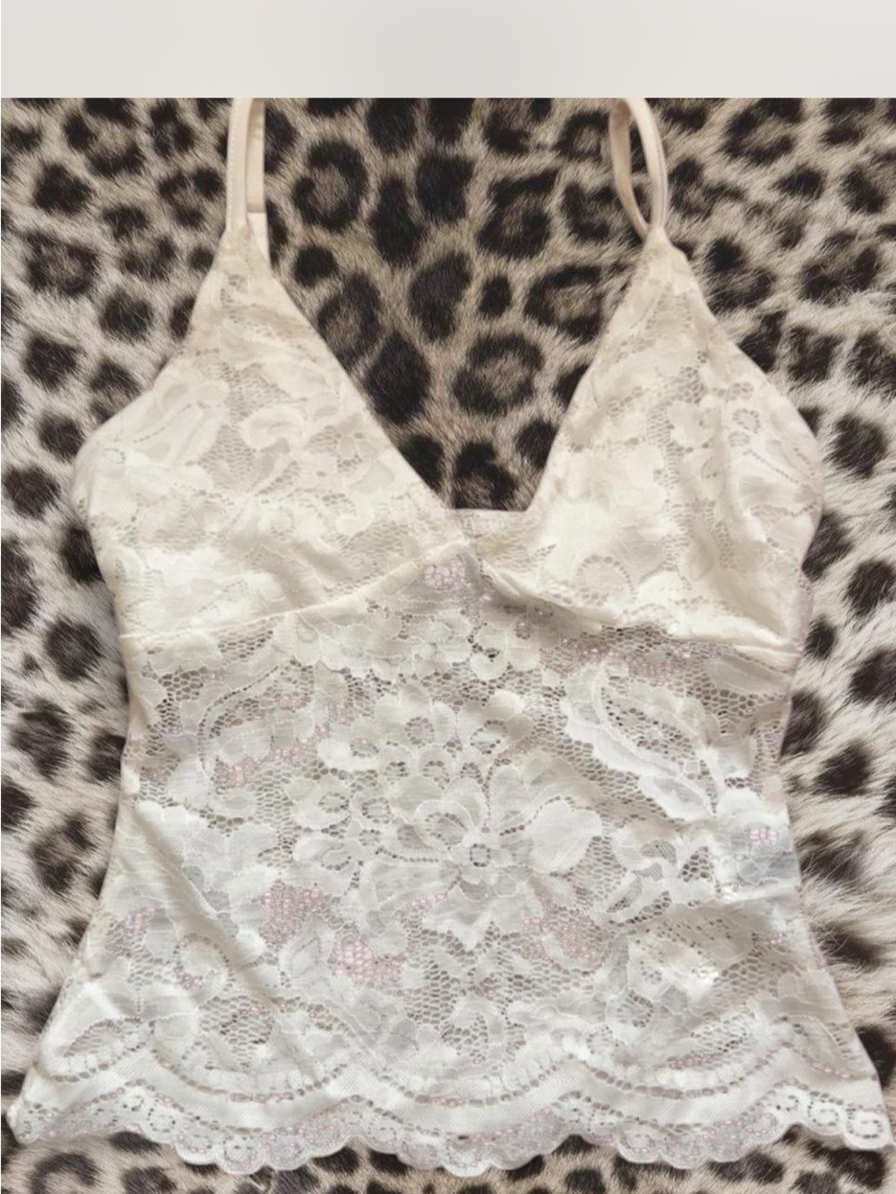 Lace Cami Tank Top Womens White XS NWOT